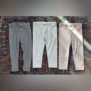 Tea Collection Black, White, and Pink Kids Leggings Set
